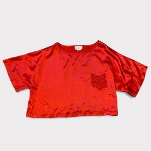 California Dynasty Red Satin Night Top